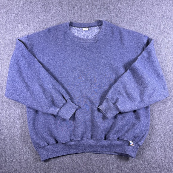 Vintage Russell Athletic Mens Heather Blue Pullover Crewneck Sweatshirt Size XL - Picture 1 of 8